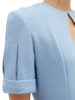 Thumbnail for your product : Emilia Wickstead Ludovica Keyhole-slit Wool-crepe Midi Dress - Light Blue