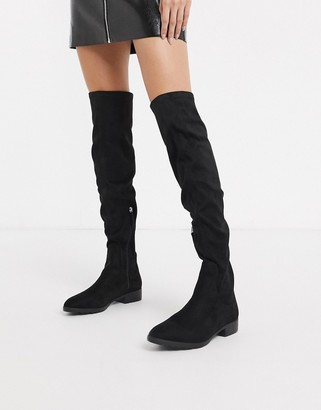 raid georgia black leather look over the knee boots