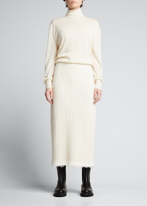 The Row Damaris Cashmere Midi Skirt