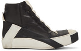Thumbnail for your product : Boris Bidjan Saberi Black Distressed High-Top Sneakers