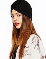 Thumbnail for your product : ASOS Turban Hat With Veil Detail