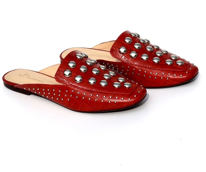 studded mules heels