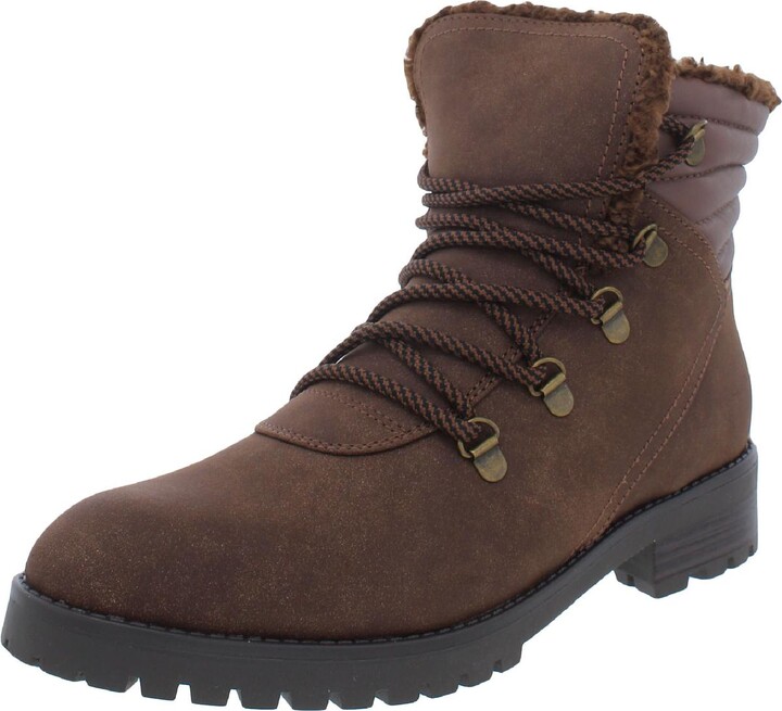 Bare Traps Dennison Womens Faux Suede Faux Fur Hiking Boots ShopStyle