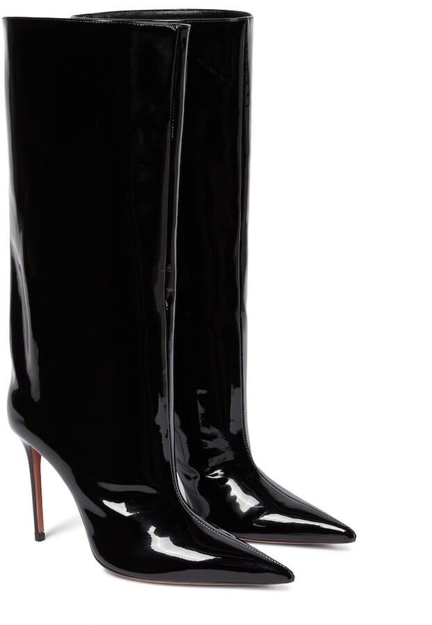 Amina Muaddi Fiona patent leather kneehigh boots ShopStyle