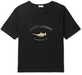 Saint Laurent Printed Cotton-Jersey T-Shirt