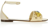 Thumbnail for your product : Dolce & Gabbana Crystal-embellished raffia sandals