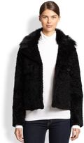 Thumbnail for your product : Glamour Puss Glamourpuss Embossed Fox & Rabbit Fur Jacket