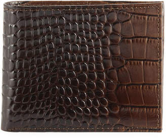 Joe Men's Hipster Crocodile-Print Leather Bi-Fold Wallet