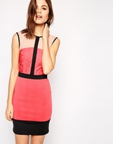 Thumbnail for your product : ASOS Lace T-Bar Strap Bodycon Dress - Pink