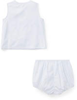 Thumbnail for your product : Ralph Lauren Childrenswear Pinstripe Poplin Sleeveless Top w/ Matching Bloomers, Size 9-24 Months