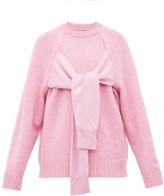 Thumbnail for your product : Christopher Kane Octopus Tie-front Wool Sweater - Light Pink