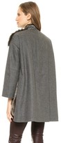 Thumbnail for your product : Giambattista Valli Woolen Coat with Fox Fur