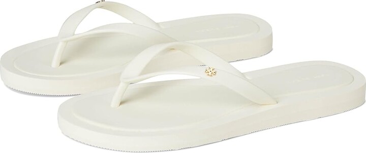 Tory Burch Kira Padded Flip-Flops Women's Sandals Ivory/Gold : 6 M