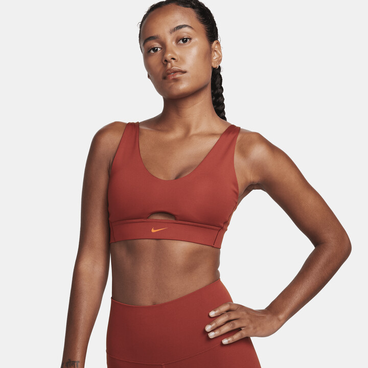 Nike Women's Indy Plunge Cutout Medium-Support Padded Sports Bra in Orange  - ShopStyle