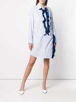 Thumbnail for your product : Prada striped ruffle shirt dress