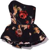 Thumbnail for your product : ATTICO Printed Velvet Bustier Top in Black Floral