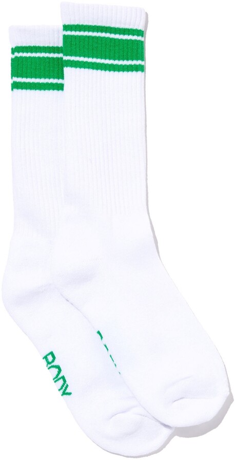 BXJ Ladies Cotton Classic Striped Central Tube Socks Letter Pattern Sweating Socks Womens socks