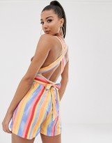 Thumbnail for your product : Sole East by Onia Exclusive Amelia playsuit in paint stripe print