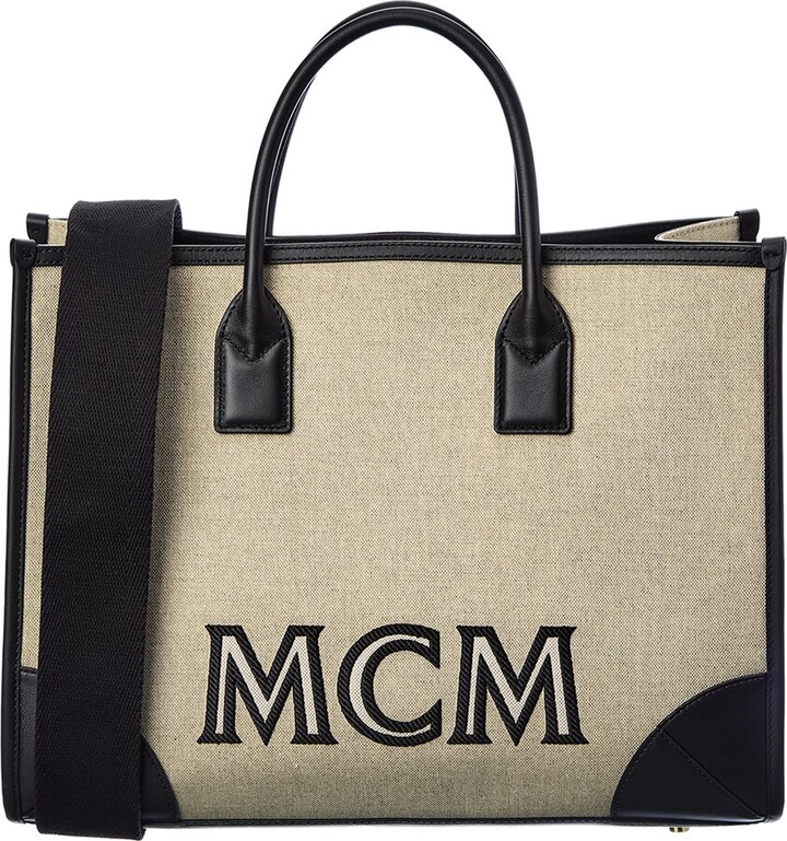 MCM Munchen Large Canvas & Leather Tote   ShopStyle