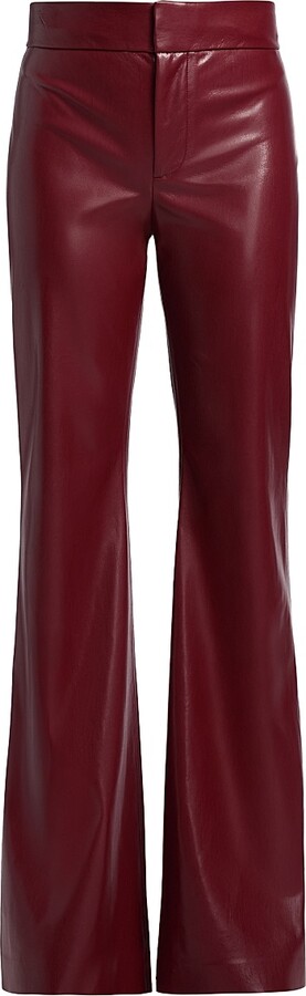 Alice + Olivia Women's Andrew Faux-Leather Boot-Cut Pants - Oxblood - Size 0