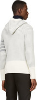 Thumbnail for your product : Thom Browne Grey & White Wool Raglan Hooded Cardigan