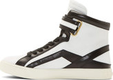 Thumbnail for your product : Balmain Pierre Black & White Leather High-Top Sneakers