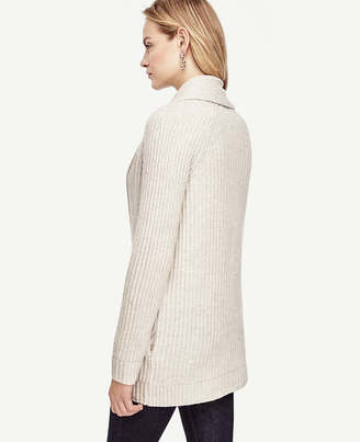 Ann Taylor Petite Cashmere Ribbed Open Cardigan