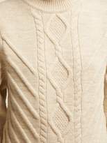 Thumbnail for your product : Isabel Marant Brantley Aran-knit Wool-blend Sweater - Womens - Ivory