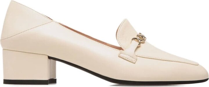 Bally Chain-Embellished Leather Pumps