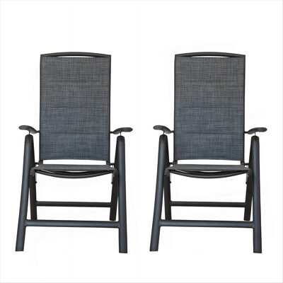 Latitude Run Folding Patio Chairs Set Of 2 Aluminium Frame Reclining Sling Lawn Chairs With Adjustable High Backrest Patio Dining Chairs For Outdoor CampingPor