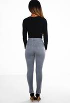 Thumbnail for your product : Pink Boutique Untouchable Grey Ripped Step Hem Skinny Jeans