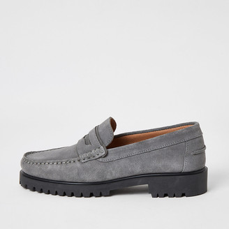 river island navy loafers