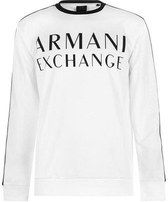 Armani Exchange Tape Logo Crew Neck Sweatshirt - ShopStyle Women's Fashion
