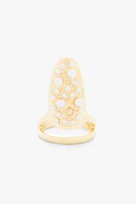 BCBGeneration Faux-Pearl Nail Ring - Gold