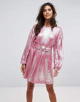 Thumbnail for your product : Vero Moda metalic mini skater dress in pink