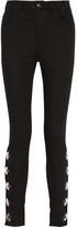 Thumbnail for your product : Anthony Vaccarello Embellished High-rise Skinny Jeans - Black