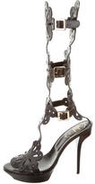 Thumbnail for your product : Roger Vivier Leather Laser-Cut Sandals