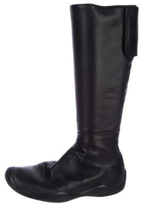 Prada Sport Leather Mid-Calf Boots Black Sport Leather Mid-Calf Boots