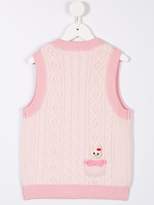 Thumbnail for your product : Mikihouse Miki House embellished knitted waistcoat