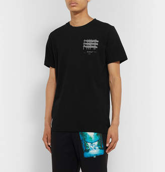 Off-White Off White Slim-Fit Reflective-Trimmed Cotton-Jersey T-Shirt