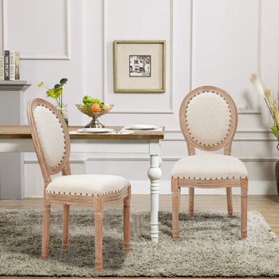 Ophelia & Co. Reseda Linen King Louis Back Side Chair