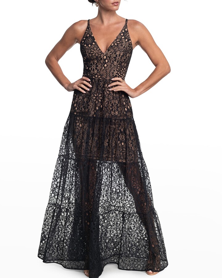Black Lace Overlay Cocktail Dresses 