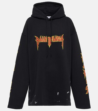 Balenciaga Metal oversized cotton hoodie - ShopStyle Tops