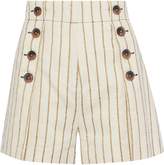 Thumbnail for your product : Derek Lam 10 Crosby Button-embellished Striped Twill Shorts
