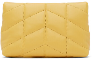Saint Laurent Yellow Small Quilted Puffer Pouch - ShopStyle Bags