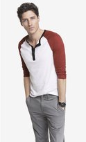 Thumbnail for your product : Express Tri Color Henley Baseball Tee
