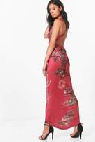 Thumbnail for your product : boohoo Holly Cross Strap Floral Maxi Dress