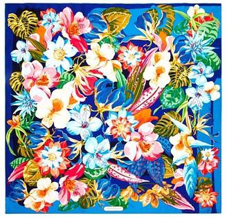 Ferragamo Nettare Floral Print Silk Scarf