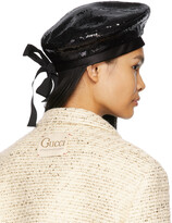 Thumbnail for your product : Gucci Black Sequin Glitter Beret