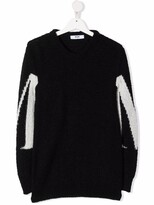 Thumbnail for your product : Msgm Kids TEEN logo-knit wool jumper